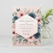 Dusty Rose Botanical Whimsy Wedding Kaart (Staand voorkant)