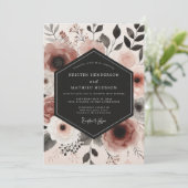 Dusty Rose Botanical Whimsy Wedding Kaart (Staand voorkant)