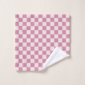 Dusty rose checkerboard pattern bad handdoek (Wasdoekje)