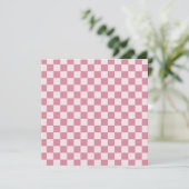 Dusty rose checkerboard pattern bedankkaart (Staand voorkant)