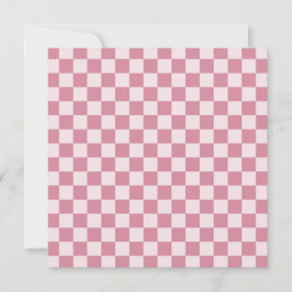 Dusty rose checkerboard pattern bedankkaart