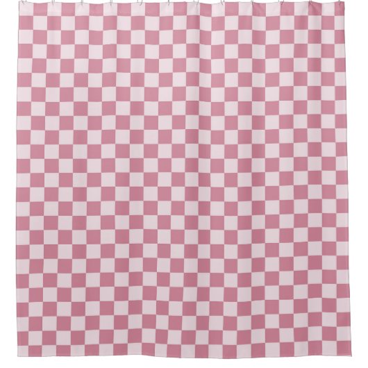 Dusty rose checkerboard pattern douchegordijn (Voorkant)