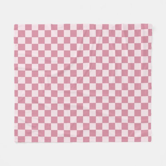 Dusty rose checkerboard pattern fleece deken (Voorkant (Horizontaal))