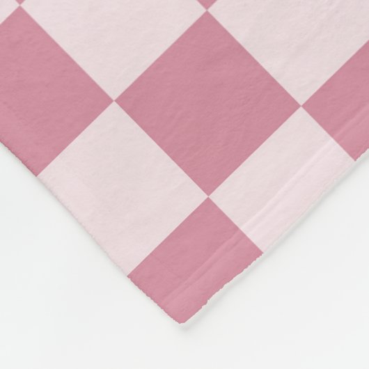 Dusty rose checkerboard pattern fleece deken (Hoek)