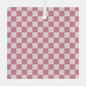 Dusty rose checkerboard pattern glas ornament (Achterkant)