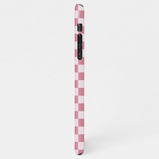 Dusty rose checkerboard pattern iPhone hoesje (Linkerkant)