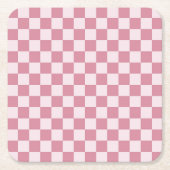 Dusty rose checkerboard pattern kartonnen onderzetters (Voorkant)