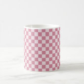 Dusty rose checkerboard pattern koffiemok (Center)
