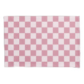Dusty rose checkerboard pattern kussensloop (Voorkant-Links)