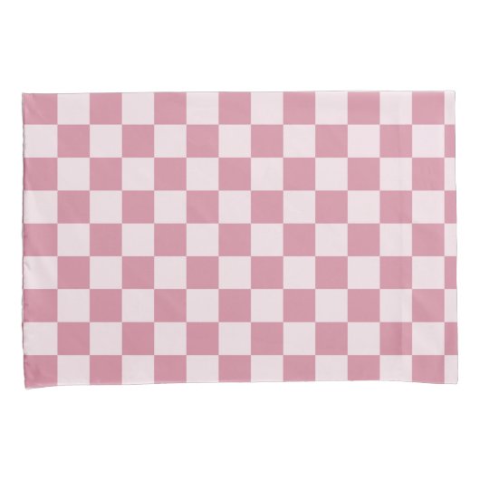 Dusty rose checkerboard pattern kussensloop (Voorkant-Rechts)