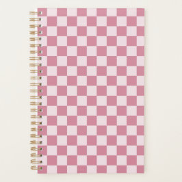Dusty rose checkerboard pattern planner