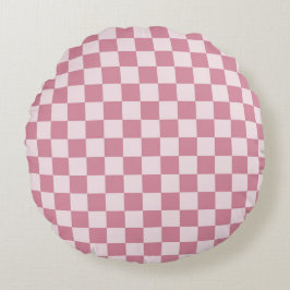 Dusty rose checkerboard pattern rond kussen