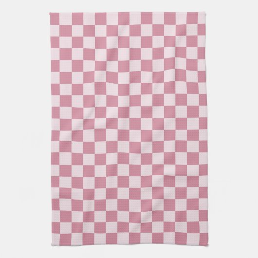Dusty rose checkerboard pattern theedoek (Verticaal)