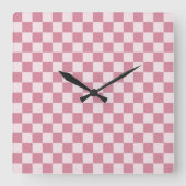 Dusty rose checkerboard pattern vierkante klok (Voorkant)