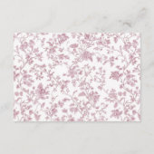 Dusty Rose Chinoiserie Wedding Details Informatiekaartje (Achterkant)