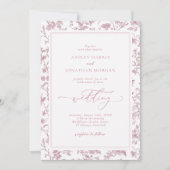 Dusty Rose Chinoiserie Wedding Kaart (Voorkant)