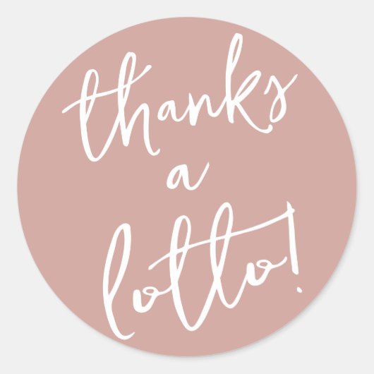 Dusty Rose Dank je Lotto Sticker (Voorkant)