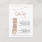 Dusty Rose Display Shower Card | Unwrapped Gifts  Informatiekaartje (Voorkant)
