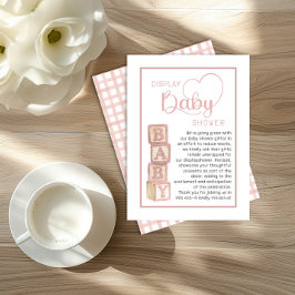 Dusty Rose Display Shower Card | Unwrapped Gifts Informatiekaartje