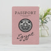 Dusty Rose Egypt Passport Wedding Save the Date (Staand voorkant)