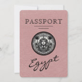 Dusty Rose Egypt Passport Wedding Save the Date (Voorkant)