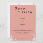 Dusty Rose Elegant Minimalist Whispered Petals Save The Date (Voorkant)