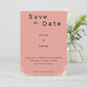Dusty Rose Elegant Minimalist Whispered Petals Save The Date (Staand voorkant)