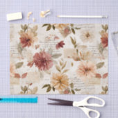 Dusty Rose Fall Floral Tissuepapier (Craft)