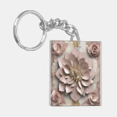 Dusty Rose Floral - Acrylic Keychain (Voorkant Links)