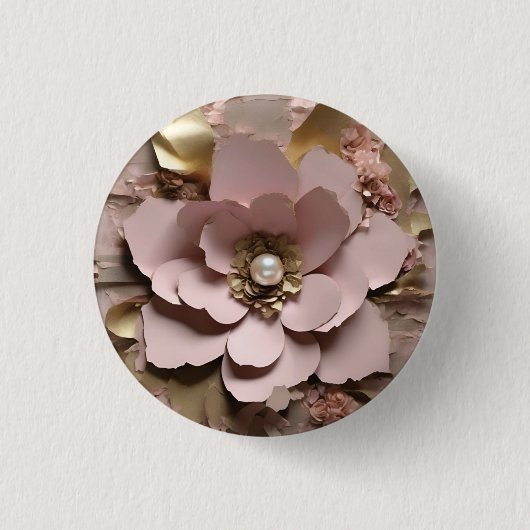 Dusty Rose Floral - Button (Voorkant)