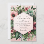 Dusty Rose Floral Dream Wedding Kaart (Voorkant)