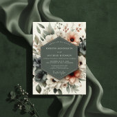 Dusty Rose Floral Romantic Wedding Kaart