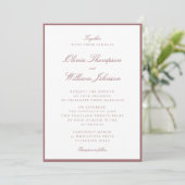 Dusty Rose Framed Wedding Invitation Kaart (Staand voorkant)