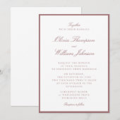 Dusty Rose Framed Wedding Invitation Kaart (Voorkant / Achterkant)