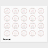 Dusty Rose Gingham Baby Shower Favor Sticker (Vel)