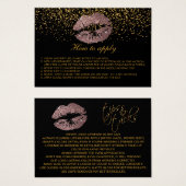 Dusty Rose Glitter Lips Application Instructions Visitekaartje (Voorkant /achterkant)