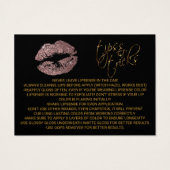 Dusty Rose Glitter Lips Application Instructions Visitekaartje (Achterkant)