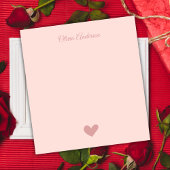 Dusty Rose Heart Valentines Day Personalized Name Notitieblok