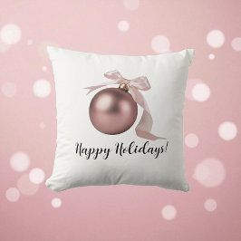 DUSTY ROSE HOLIDAY ORNAMENT THROW PILLOW KUSSEN