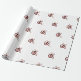 DUSTY ROSE HOLIDAY ORNAMENT WRAPPING PAPER CADEAUPAPIER