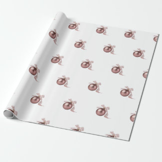 DUSTY ROSE HOLIDAY ORNAMENT WRAPPING PAPER CADEAUPAPIER