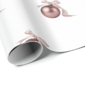 DUSTY ROSE HOLIDAY ORNAMENT WRAPPING PAPER CADEAUPAPIER (Rol Hoek)