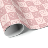 Dusty Rose Minimal Hearts Valentine Gift Cadeaupapier (Rol Hoek)