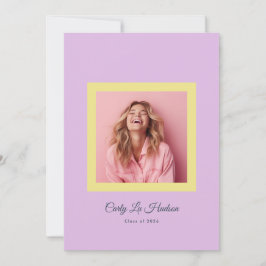 Dusty Rose Minimal High School Photo Grad Frame Aankondiging