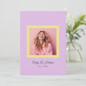 Dusty Rose Minimal High School Photo Grad Frame Aankondiging (Staand voorkant)