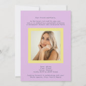 Dusty Rose Minimal High School Photo Grad Frame Aankondiging (Achterkant)