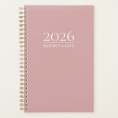 Dusty Rose Minimal Planner | Custom Year, Title &  (Voorkant)
