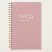 Dusty Rose Minimal Planner | Custom Year, Title &