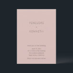 Dusty Rose Minimalist Blush Pink Elegant Wedding Kaart<br><div class="desc">This blush pink wedding invitation features a modern minimalist layout with clean typography and a soft romantic color palette. The simple design highlights the couple’s names while keeping the overall look timeless and elegant. Perfect for contemporary weddings, vineyard venues, garden celebrations, or modern city ceremonies. A refined invitation style that...</div>