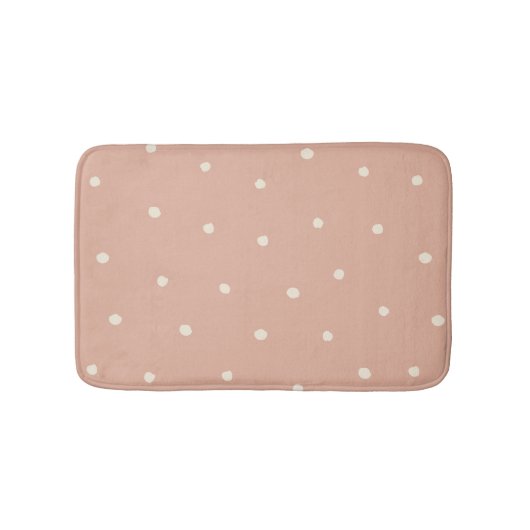 Dusty Rose Modern Farmhouse Polka Dot Pattern Badmat (Voorkant)